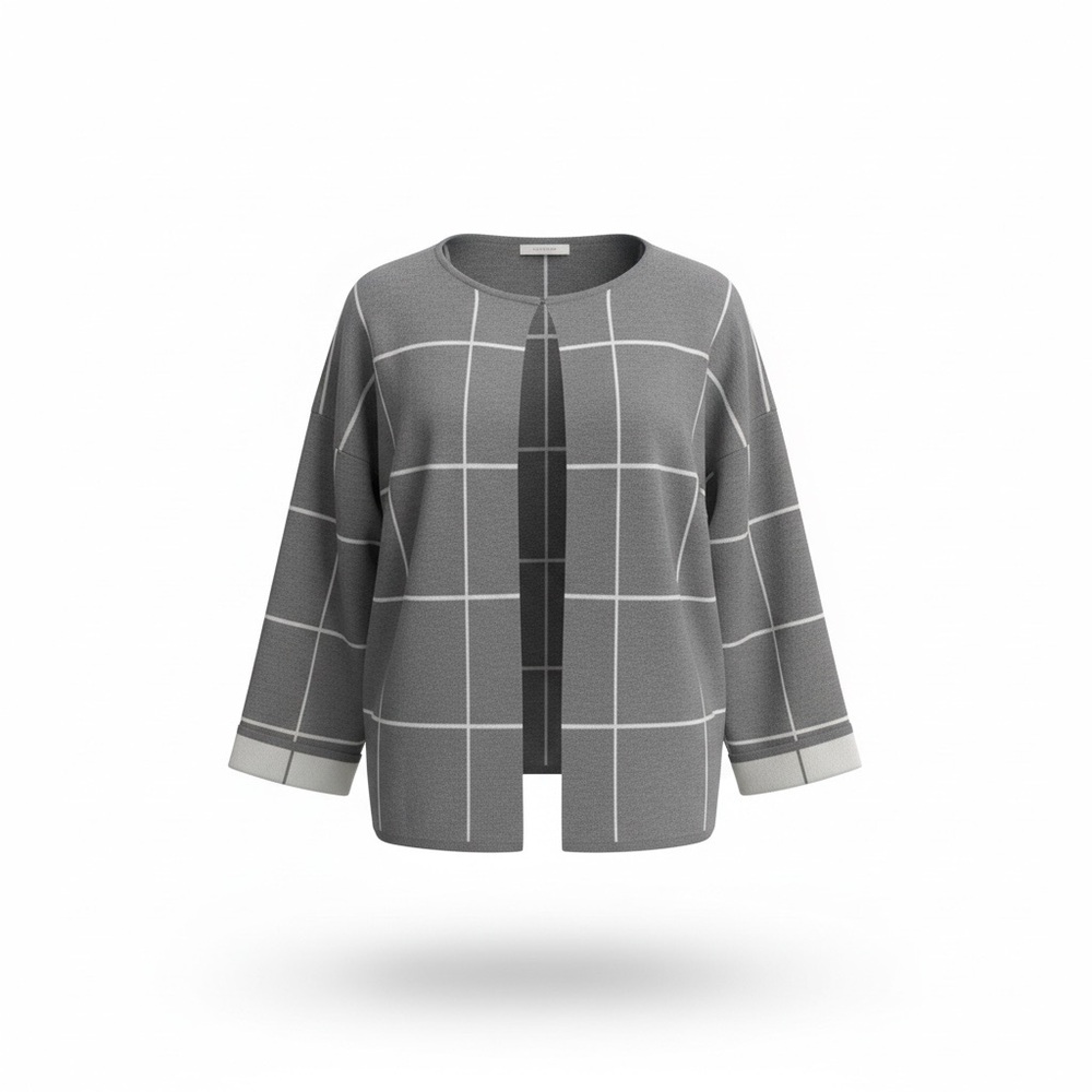 Chopin Roma Women’s Grid Knit Open-Front Sweater